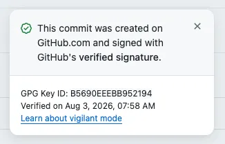 GitHub Signing Key Example